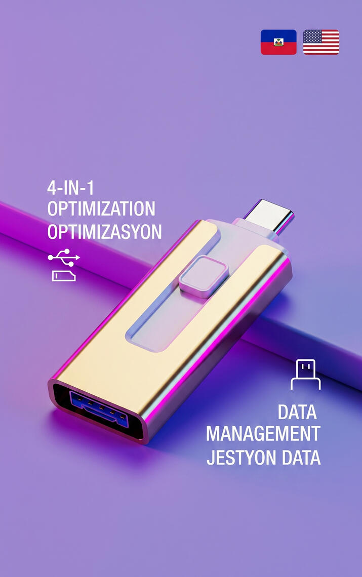 Flash Drive 4-an-1 pou iPhone ak Typ-C