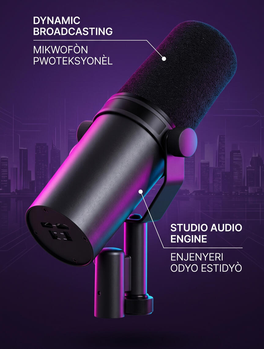 Mikwofòn Estidyo Pwofesyonèl USB/XLR